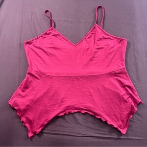 Fuchsia Spaghetti Strap V-Neck Tank Top
